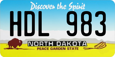 ND license plate HDL983