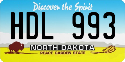 ND license plate HDL993