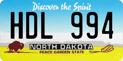 ND license plate HDL994
