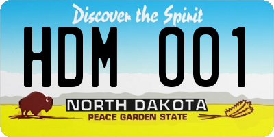 ND license plate HDM001