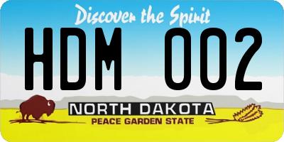 ND license plate HDM002