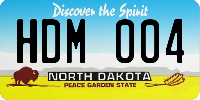 ND license plate HDM004