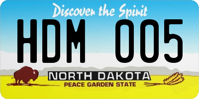 ND license plate HDM005