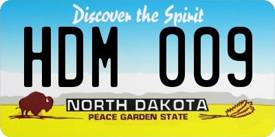 ND license plate HDM009
