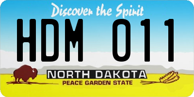 ND license plate HDM011