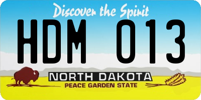 ND license plate HDM013