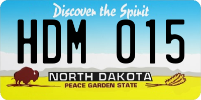 ND license plate HDM015