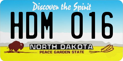 ND license plate HDM016