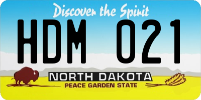 ND license plate HDM021