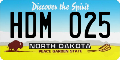 ND license plate HDM025