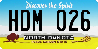 ND license plate HDM026