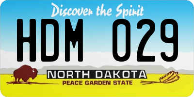 ND license plate HDM029