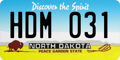ND license plate HDM031