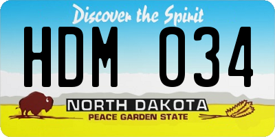 ND license plate HDM034