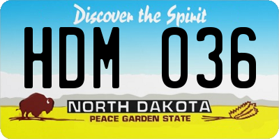 ND license plate HDM036