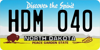ND license plate HDM040