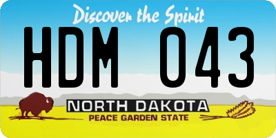 ND license plate HDM043