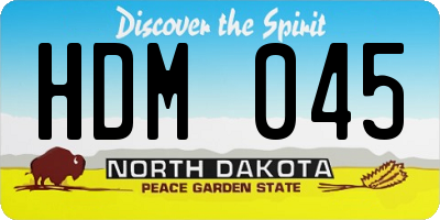 ND license plate HDM045
