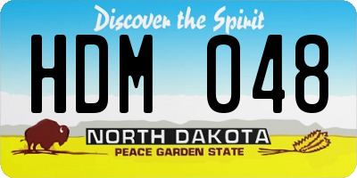 ND license plate HDM048
