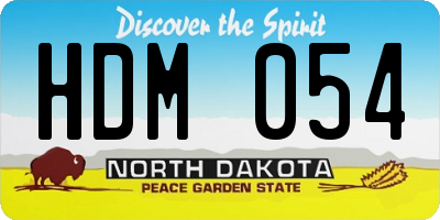 ND license plate HDM054