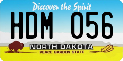 ND license plate HDM056