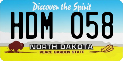 ND license plate HDM058