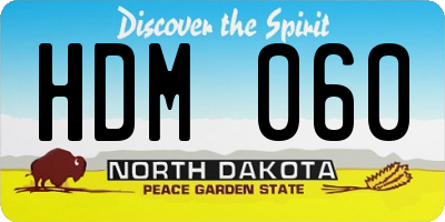 ND license plate HDM060