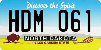 ND license plate HDM061