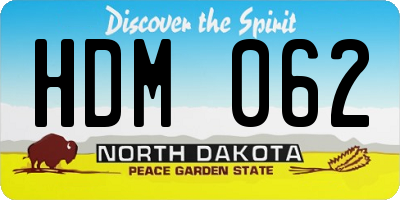 ND license plate HDM062
