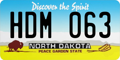 ND license plate HDM063