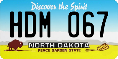 ND license plate HDM067