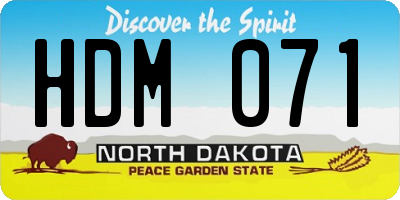 ND license plate HDM071