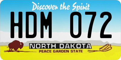 ND license plate HDM072