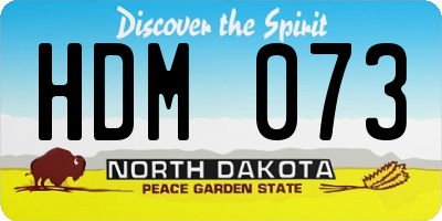 ND license plate HDM073