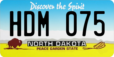 ND license plate HDM075