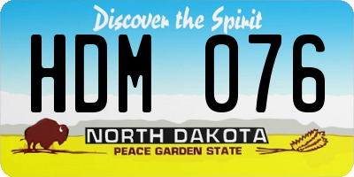ND license plate HDM076