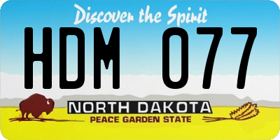 ND license plate HDM077