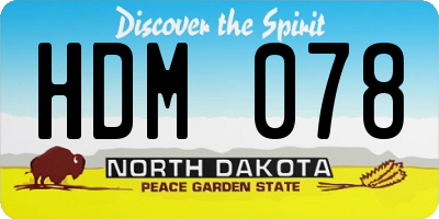 ND license plate HDM078