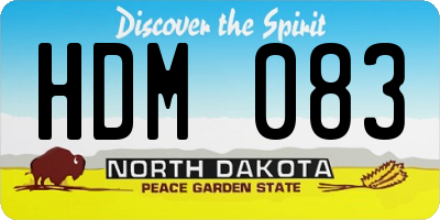 ND license plate HDM083