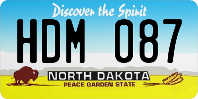 ND license plate HDM087