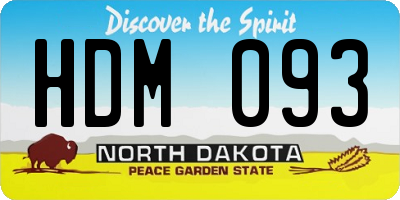 ND license plate HDM093