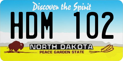 ND license plate HDM102