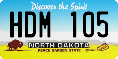 ND license plate HDM105