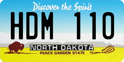 ND license plate HDM110