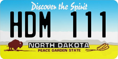 ND license plate HDM111
