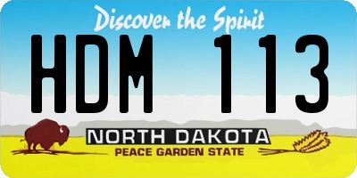 ND license plate HDM113