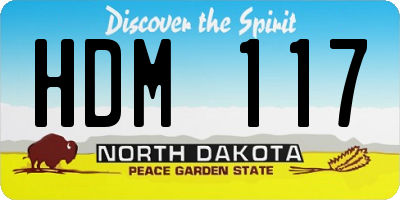 ND license plate HDM117