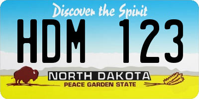 ND license plate HDM123