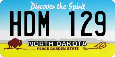 ND license plate HDM129