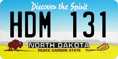 ND license plate HDM131